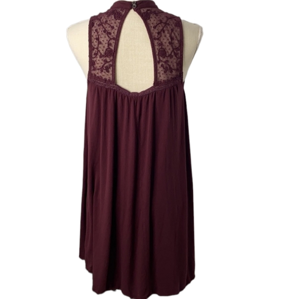 American Eagle xxs flowy dress burgundy - Picture 2 of 3